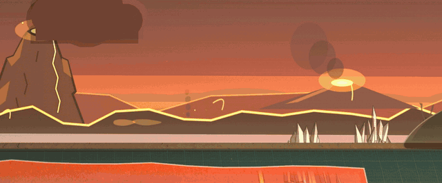 The Magma Magnate's back wall catches fire at his kiln and burns away like paper, leaving his magma cavern with lava bands and demons watching from the ledges