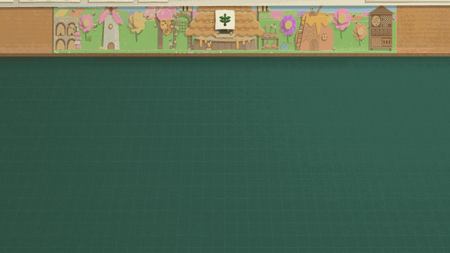 The opening of Verdy B. Queen's fight, at half speed: a rolled tube of her hexagon quilt drops onto the bare green cutting mat, unrolls toward the camera with a ripple running back through it, the cardboard lanes land on it, and the corners are taped down