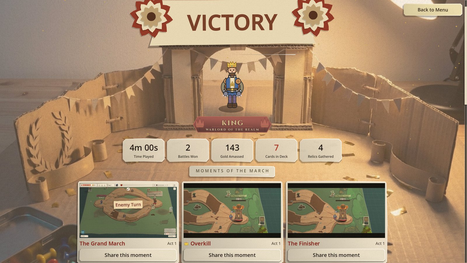 The run summary offering three clips