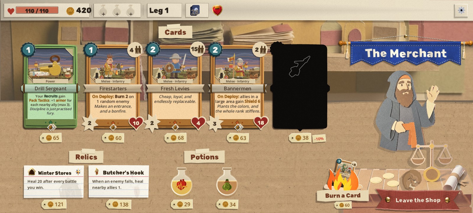 The same shop on a 20:9 phone screen: the banner hangs over the merchant himself and the stall fills the extra width at a larger size